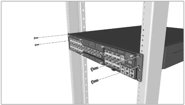 Edge-core AS7926-40XKFB 100G Aggregation Router - Secure the switch in the rack