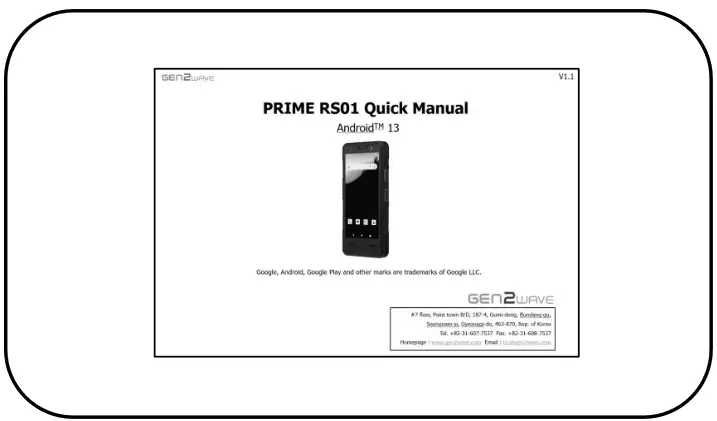 GEN2WAVE Prime RS01 Android 13 Multi Mode 5G LTE Smart Module - Quick Manual