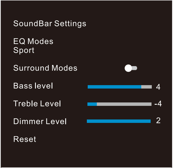 Hisense HS2000 2.1 Soundbar with Built-In Subwoofer - Setting