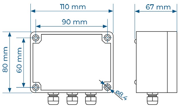 ICON PROCESS CONTROL TVF Series TVF Flow Display and Batcher - Dimensions
