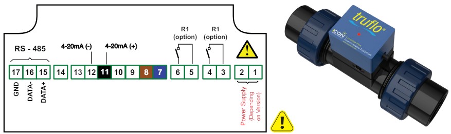 ICON PROCESS CONTROL TVF Series TVF Flow Display and Batcher - Flow Meter Connections 4