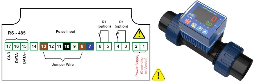 ICON PROCESS CONTROL TVF Series TVF Flow Display and Batcher - Flow Meter Connections 5