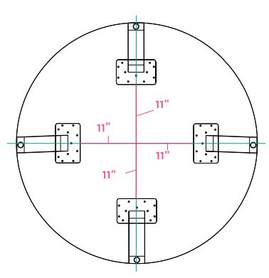 Juniper APLSH Occasional Tables Angled Post Leg and X Base Instruction Manual - 48” Round Standing-Height Table
