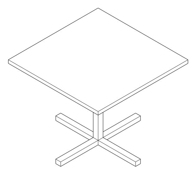Juniper APLSH Occasional Tables Angled Post Leg and X Base Instruction Manual - X-Base Tables