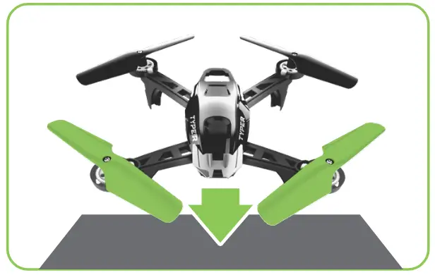 SKYVIPER TYPEIR Performance Racing Drone - level surface.