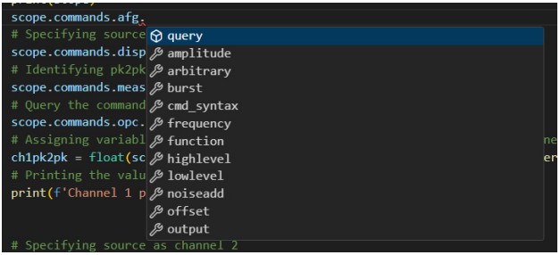 Tektronix Simplifying Test Automation With tm_ Devices And Python - Code Completion 1
