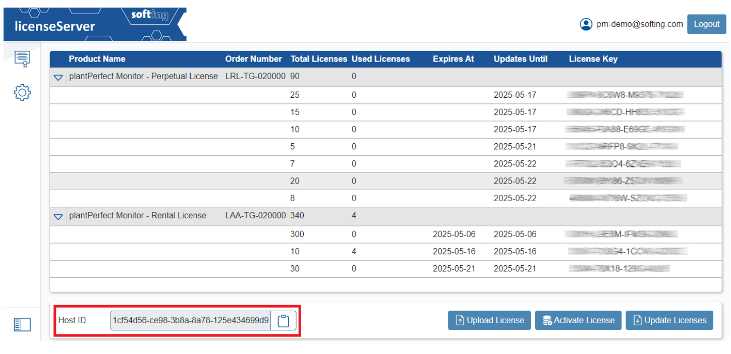 Working With The License server