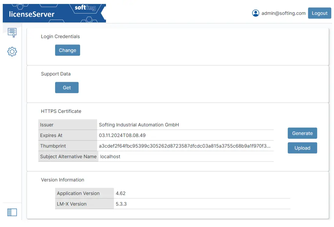 Working With The License server