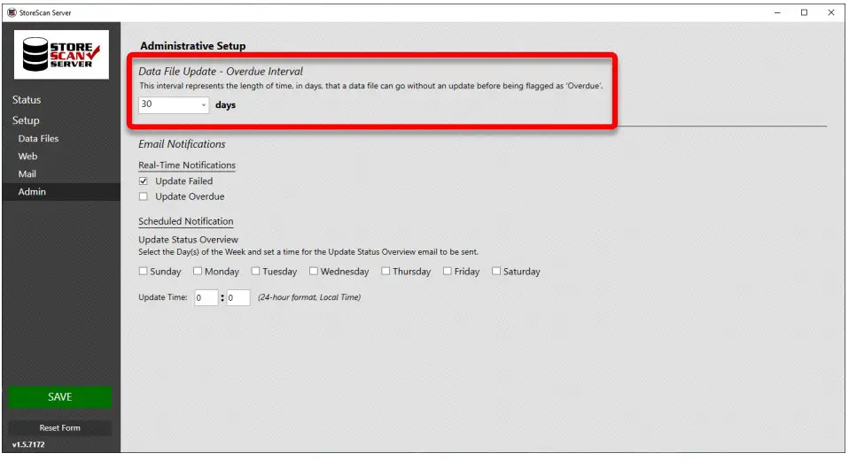 AML RevH StoreScan Server Software - Admin Setup