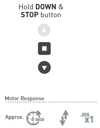 Basics MT01-1325-069023-CT 5V Wand Motor Programming - Hold UP & STOP for 6 seconds to enter Adjustment Mode
