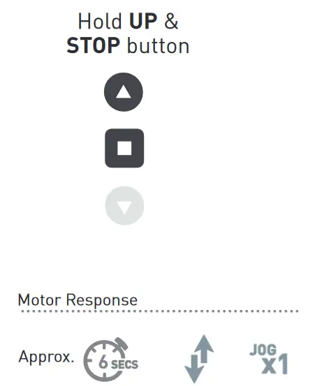 Basics MT01-1325-069023-CT 5V Wand Motor Programming - Hold UP & STOP for 6 seconds to enter Adjustment Mode