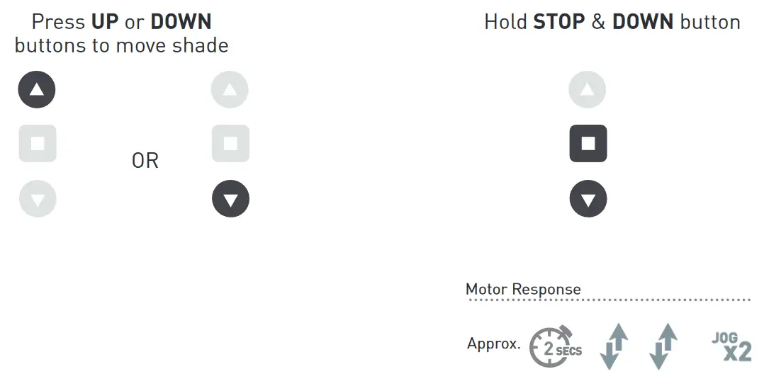 Basics MT01-1325-069023-CT 5V Wand Motor Programming - Move the shade into the desired highest location