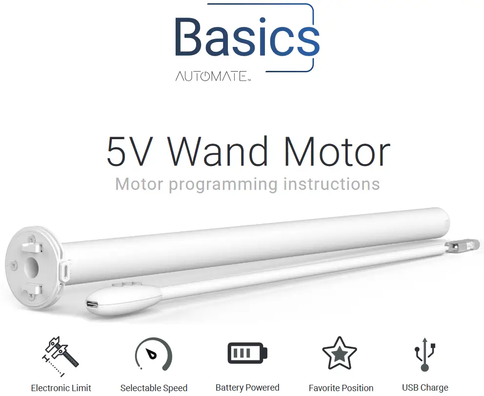 Basics MT01-1325-069023-CT 5V Wand Motor Programming - front page with product image