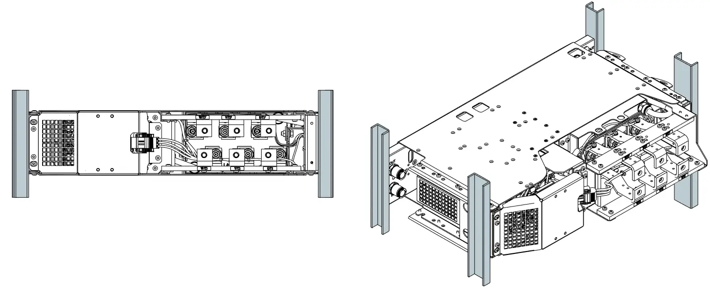 Danfoss iC7 Series Liquid Cooled dU dt Filter - Example of Mounting the dU or dt Horizontally