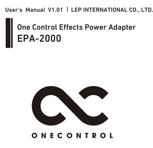 EPA-2000 One Control Effects Power Adapter User Manual