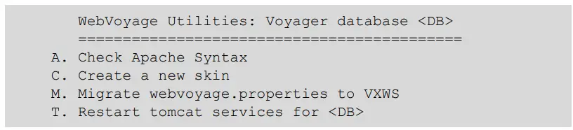 Ex Libris UTIL Menu - tasks