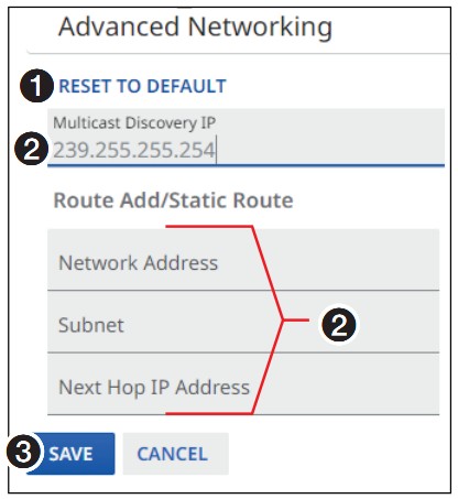 Extron NAVigator System Manager - Editable Advanced Networking Selection