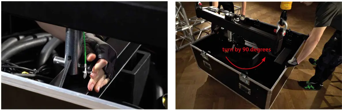 KV2 audio VHD5 Constant Power Point Source System - Raise the flybar to ≈1.4 metres working height