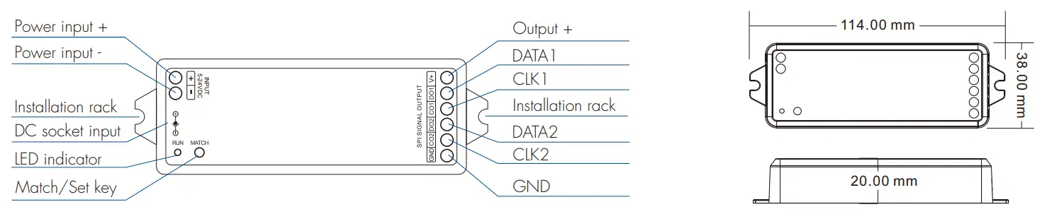 tuya SPI dimLED RGB and RGBW LED Controller - Mechanical Structures