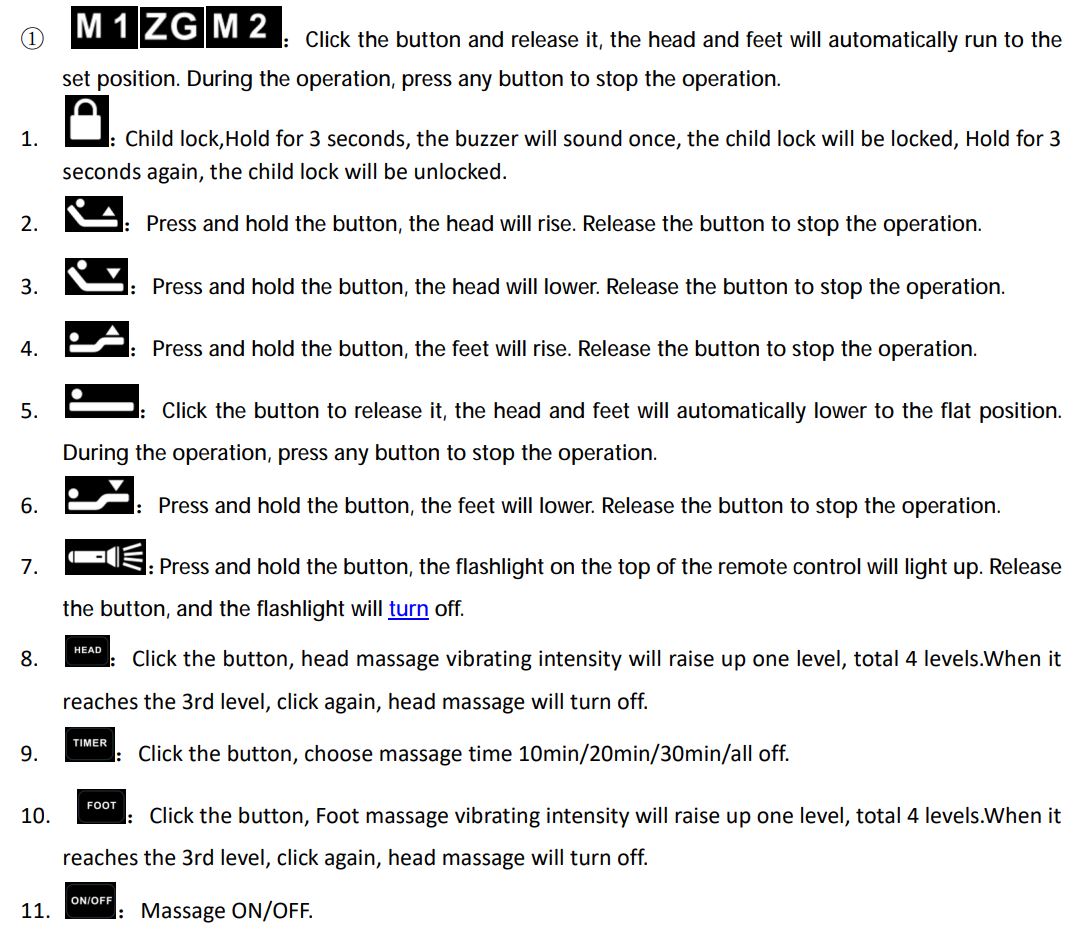 HAIDEMU Intelligent HDM-H21 Remote Control Instruction Manual - Buttons description