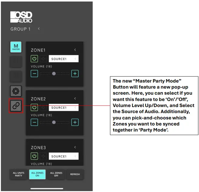 OSD AUDIO OSD Control App - Button