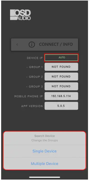 OSD AUDIO OSD Control App - Connecting