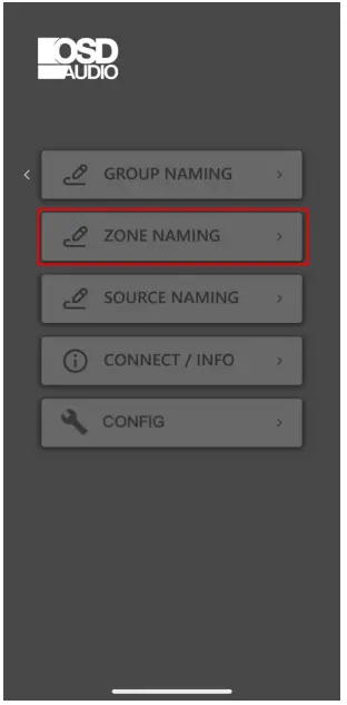 OSD AUDIO OSD Control App - Settings