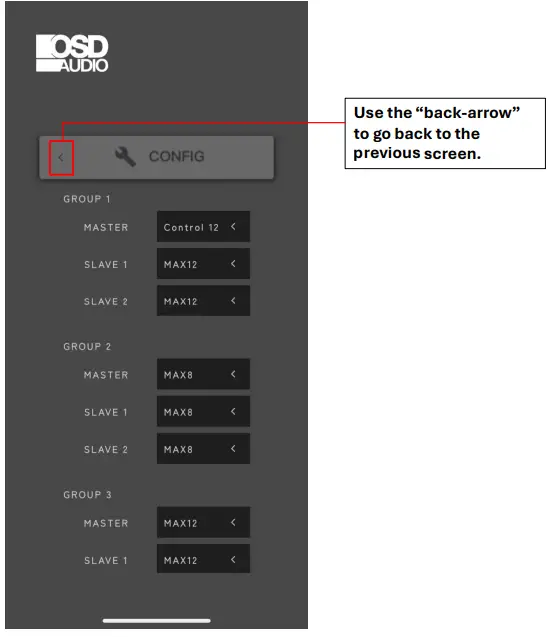 OSD AUDIO OSD Control App - previous