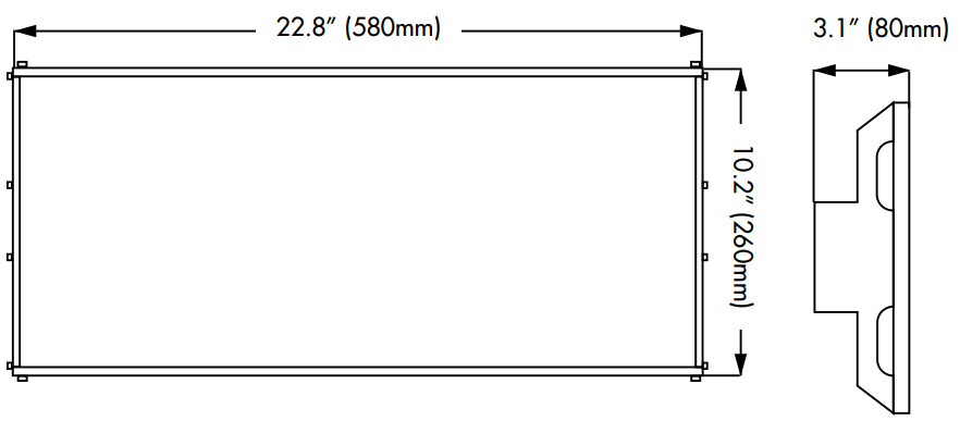 TCP Select Series Linear High Bay - Dimensions