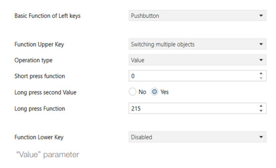 VIMAR 30583 4-button KNX Secure control - parameters 7
