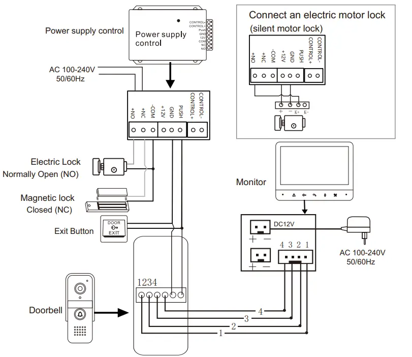 tmezon-MZ-V20-4-Wire-Connected-Video-Intercom-Wired-Video-Intercom-Kit- (6)