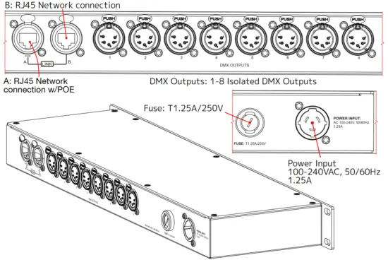 ADJ NET 8 8 Port DMX Over Ethernet Node - overview