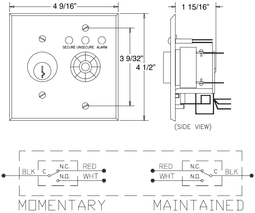 ALLEGION 801 KS Local and Remote Monitor Control Station - Specifications