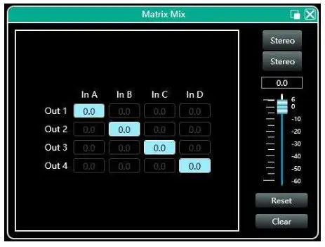 DATEQ DDA-43DT Network Dsp Power Amplifier - DSP functions setting - MATRIX MIX