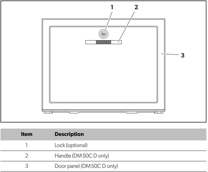 DOMETIC DM50C D Drawer Minibar Instruction Manual - Front panel