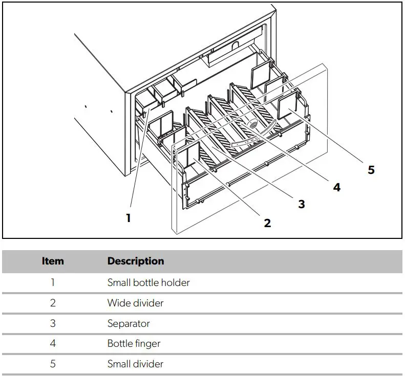 DOMETIC DM50C D Drawer Minibar Instruction Manual - Main drawer