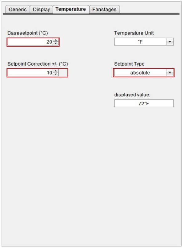 ENERNET 17200 Remote Control Node Transparent - Temperature Tab