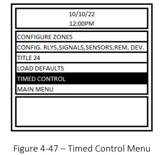 Kele KGC-1200 Detection and Ventilation Control Panel with BACnet - Timed Control Menu