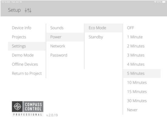 Key digital iOS App Power Settings
