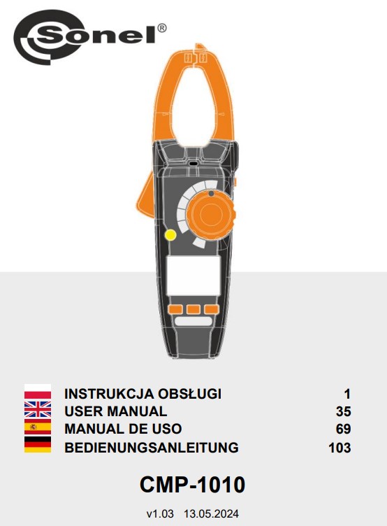 Sonel CMP-1010 Multimeter True RMS User Manual