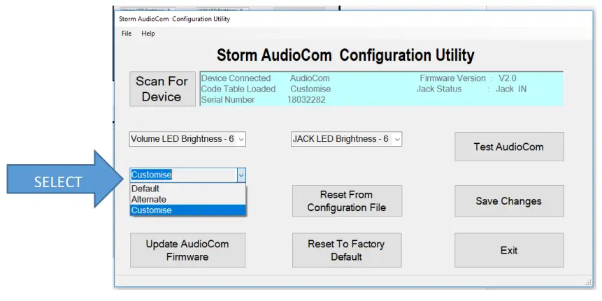 Customise Code Table