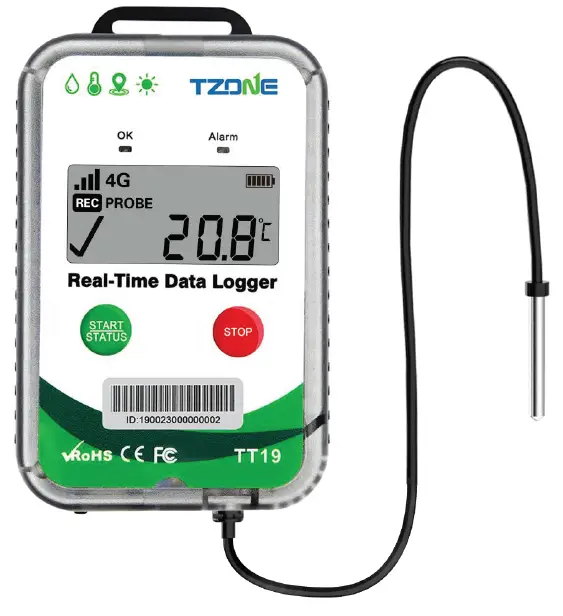 TZONE-TT19EX-4G-Real-Time-Temperature-and-Humidity-Data-Logger