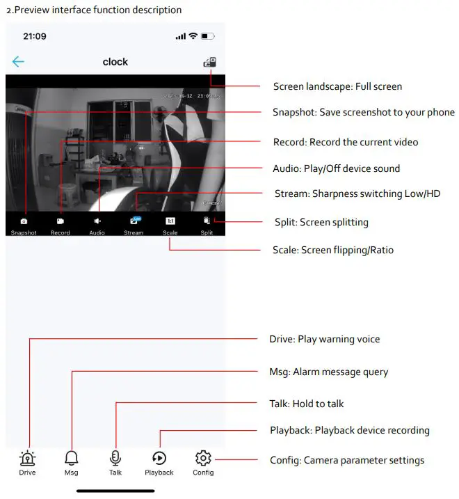 verk C30-W2HC Smart Clock Camera User Manual - Interface Introduction