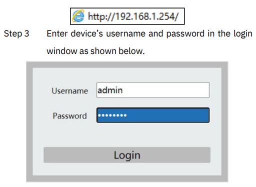 3onedata CSE H10A1LE-47 Modbus Gateway Installation Guide - Logging in to WEB Interface