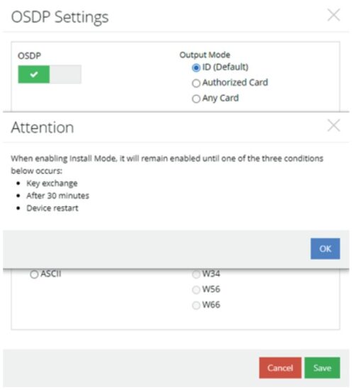 Control iD iD Face Face Reconginition Access Controller - OSDP Secure Channel and Installation Mode 2