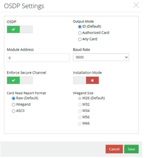 Control iD iD Face Face Reconginition Access Controller - OSDP Secure Channel and Installation Mode