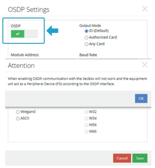 Control iD iD Face Face Reconginition Access Controller - Where to configure OSDP