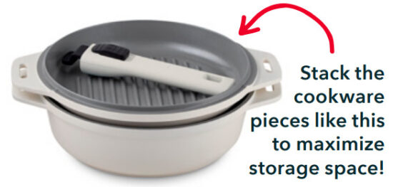 DASH DCCWES03 SmartStore 5 In 1 Multipurpose Nesting Cookware Set - assembly 1