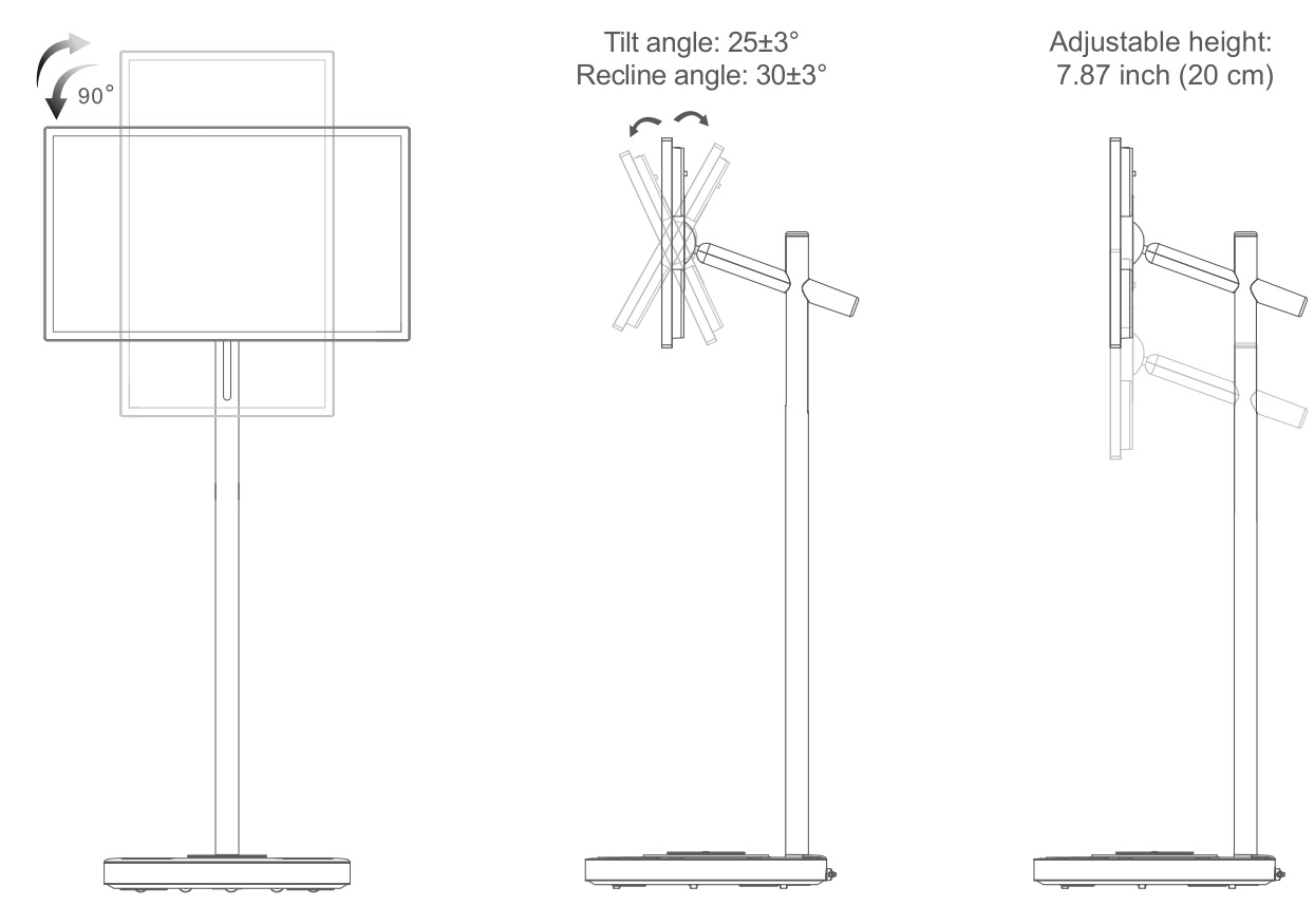 Dangbei DBPADGO1 PadOnGo Smart Screen - Adjusting the Angle and Height