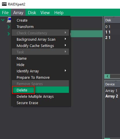 FIG 45 Delete a RAID array under Windows..jpg